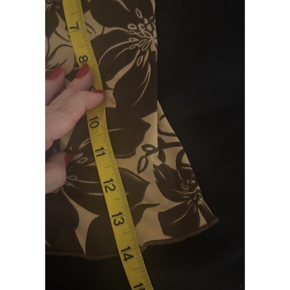 Rue 21 Silky Pajama Set. Beige & Brown Floral. Tank Top w/ Shorts Small - Picture 11 of 14